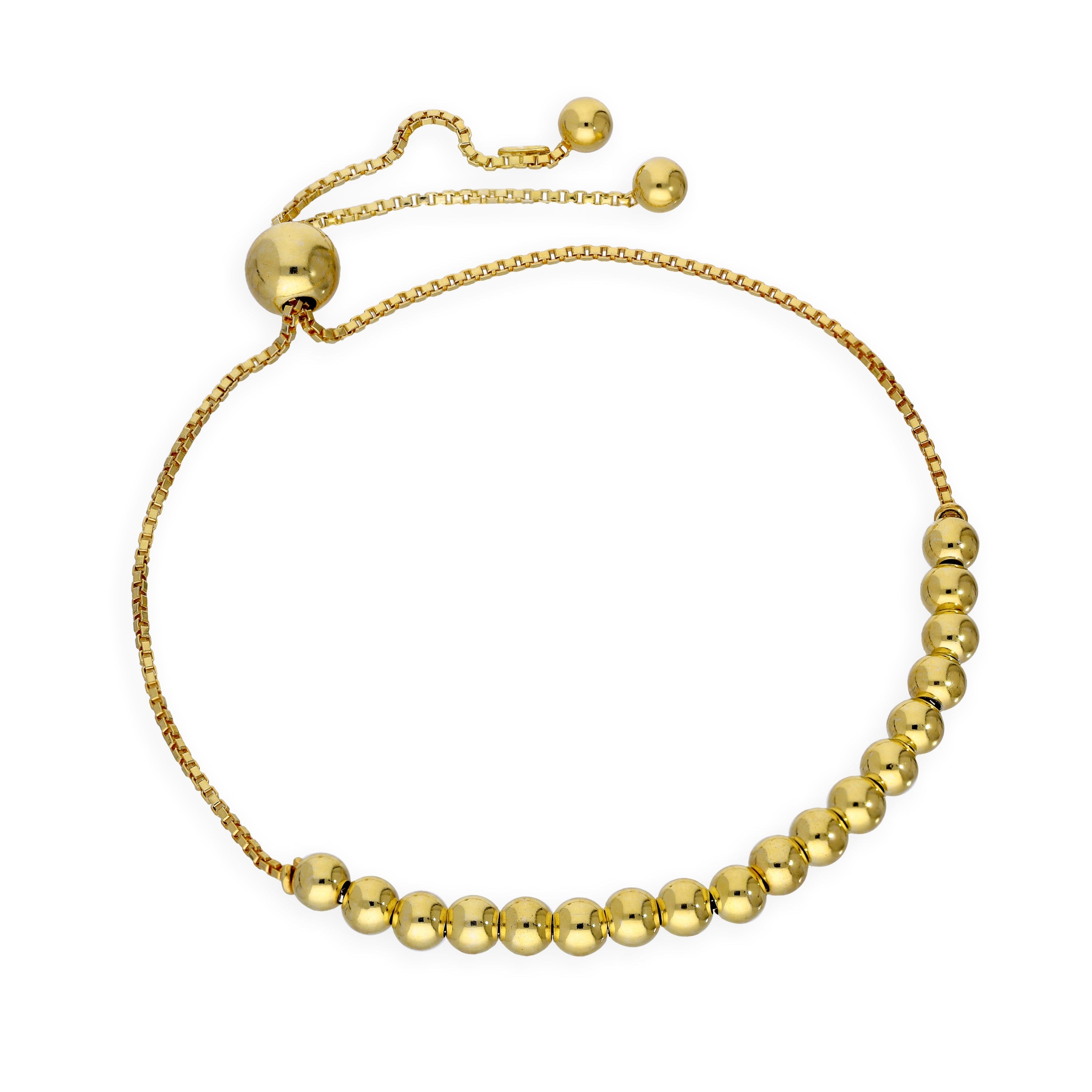 Vergoldet Sterlingsilber Verstellbar Kugel Armband