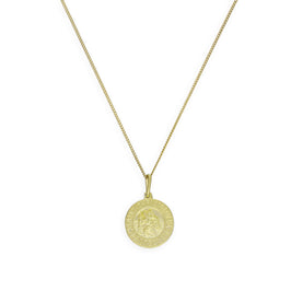 Vergoldete Halskette aus Sterlingsilber mit St.-Christophorus-Medaille, 40–81 cm