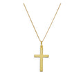 Große vergoldete Sterlingsilber Kreuz Halskette 16 - 32 Zoll