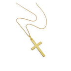 Große vergoldete Sterlingsilber Kreuz Halskette 16 - 32 Zoll