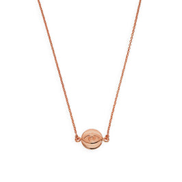 Rosévergoldet Sterlingsilber Evil Eye Anhänger auf 18 Zoll Kette