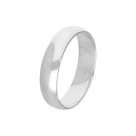 Ehering aus Sterlingsilber, 5 mm, Größe I–Z+2