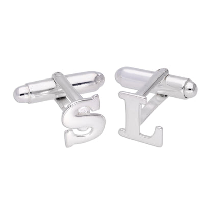 Sterling Silber Buchstaben-Manschettenknöpfe A - Z
