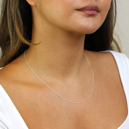 Sterlingsilber 1 mm runde Kabelkette 14 - 32 Zoll