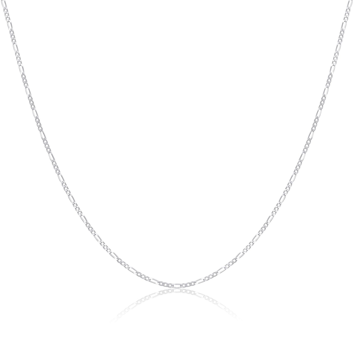 Sterlingsilber 1,3mm Figaro Kette 35,5 - 81cm