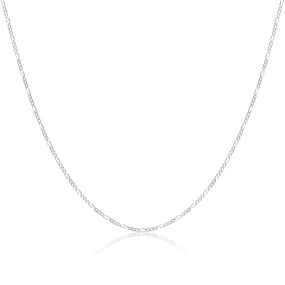 Sterlingsilber 1,3mm Figaro Kette 35,5 - 81cm