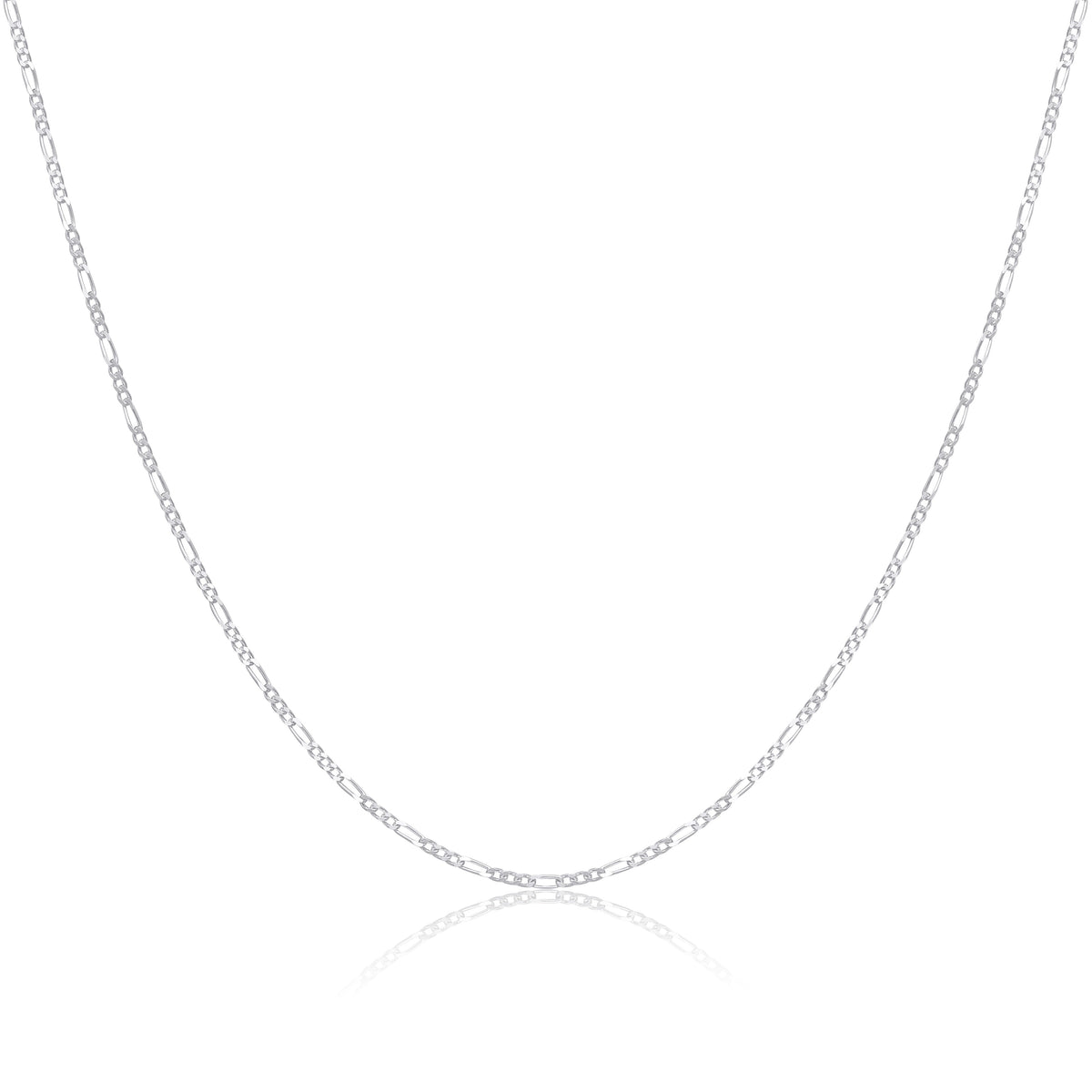 Figaro-Kette aus Sterlingsilber, 1,3 mm, 35–81 cm