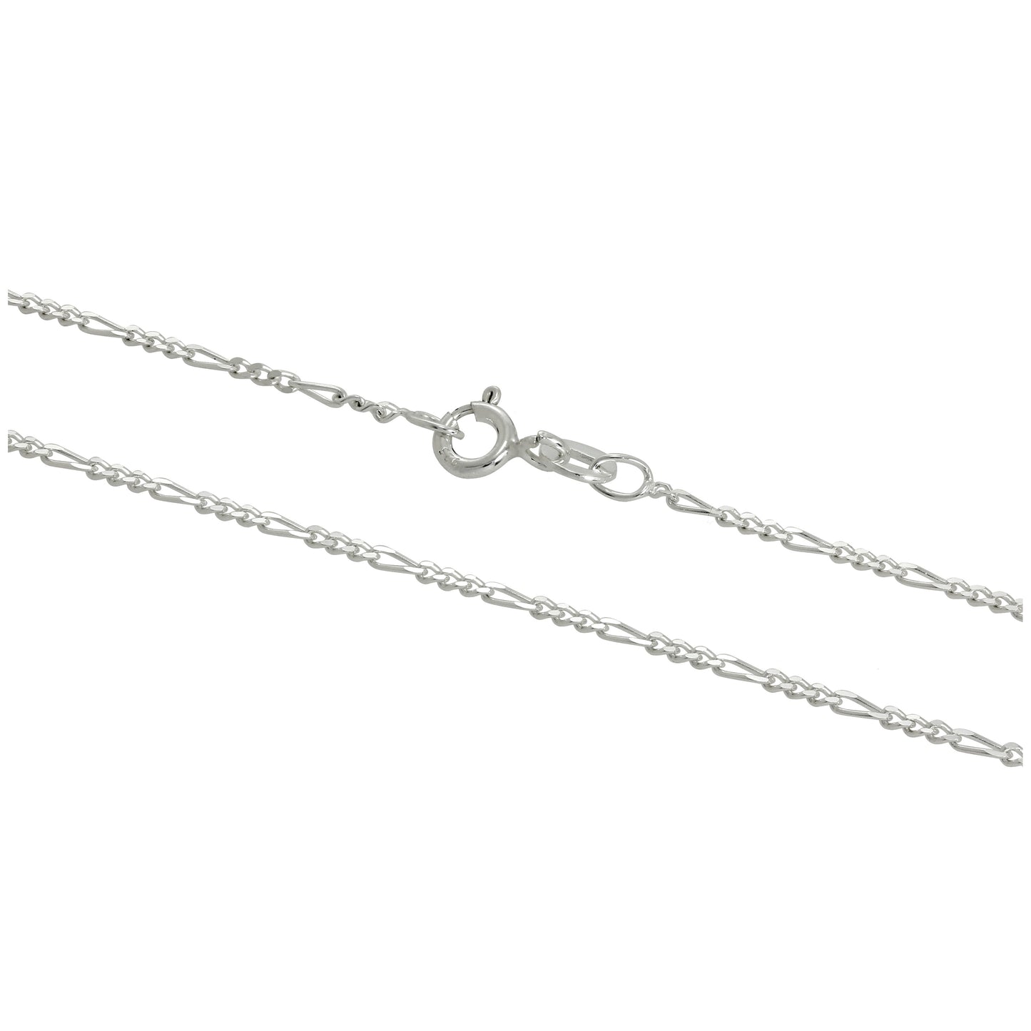 Sterlingsilber 1,3mm Figaro Kette 35,5 - 81cm