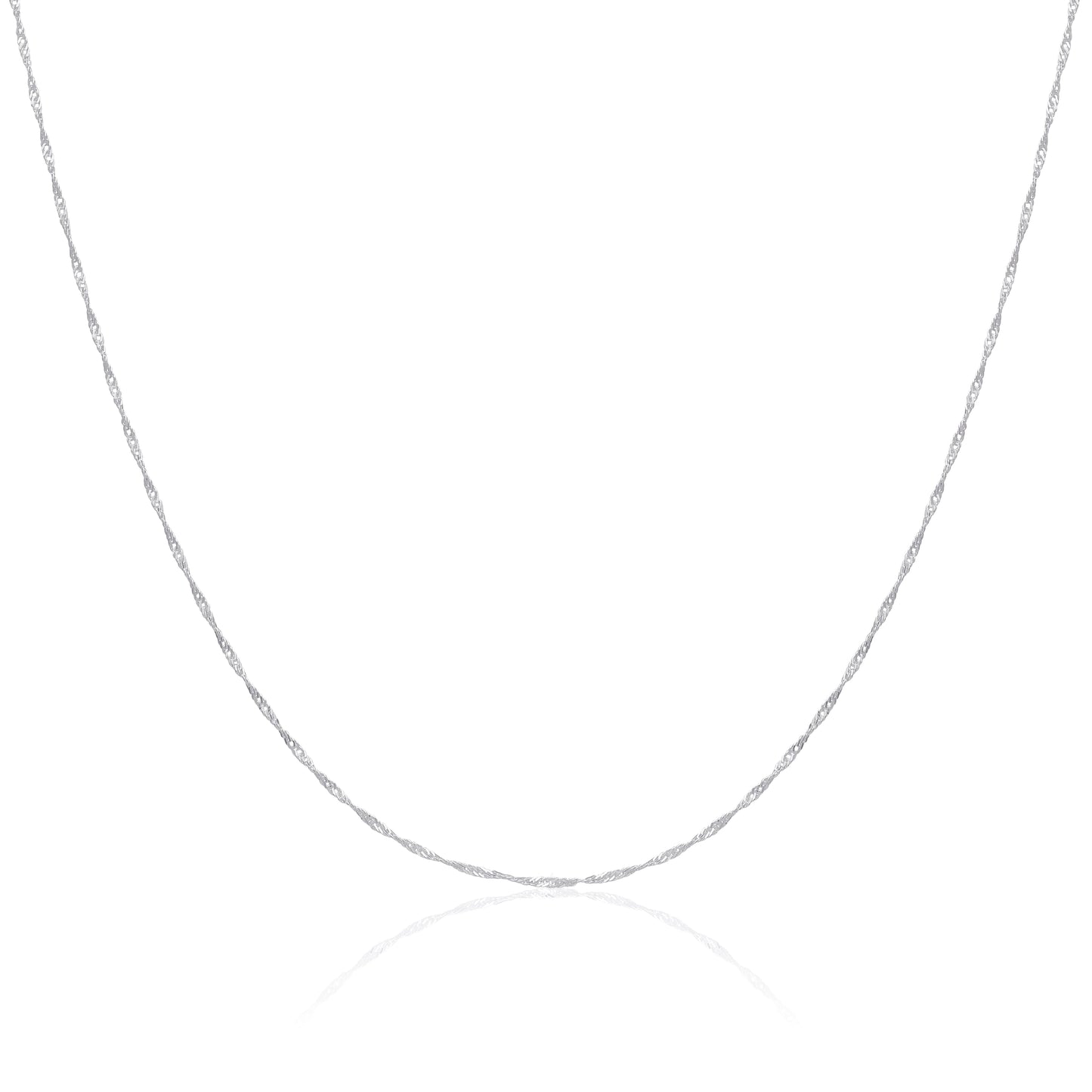 Sterling Silber Disco Twisted Diamantschliff Kette 16 - 24 Zoll