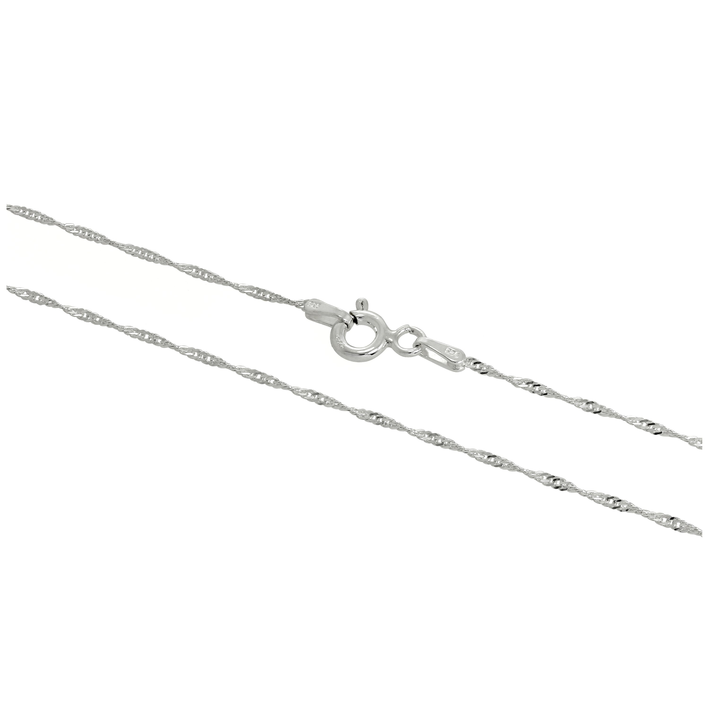 Sterlingsilber Disco Twisted Diamantschliff Kette 16 - 24 Zoll