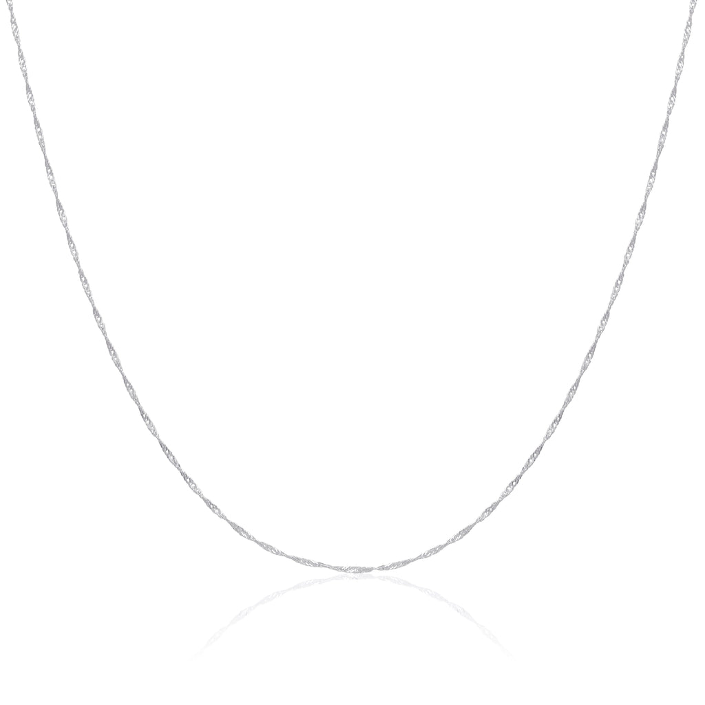 Sterlingsilber Disco Twisted Diamantschliff Kette 16 - 24 Zoll