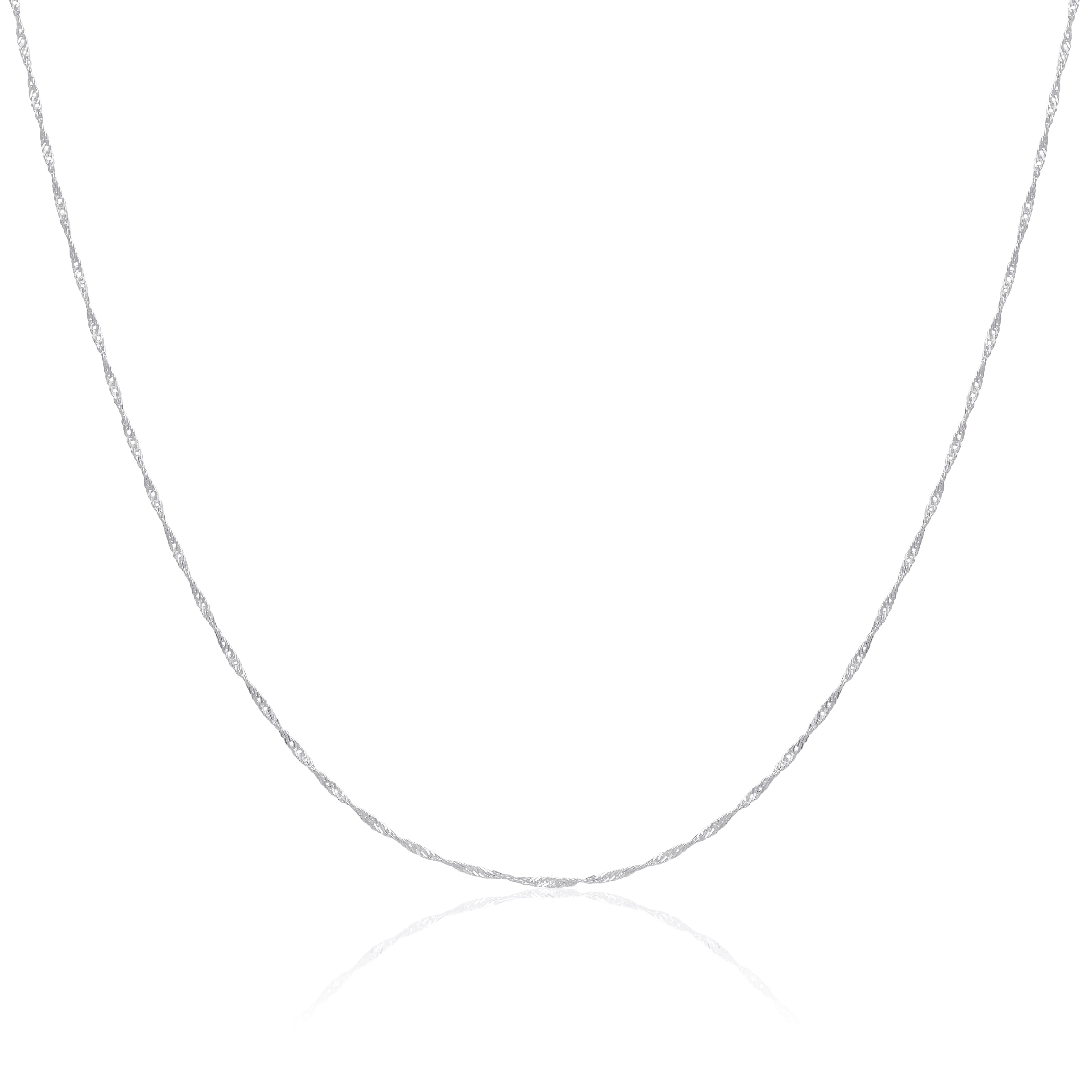 Sterlingsilber Disco Twisted Diamantschliff Kette 16 - 24 Zoll