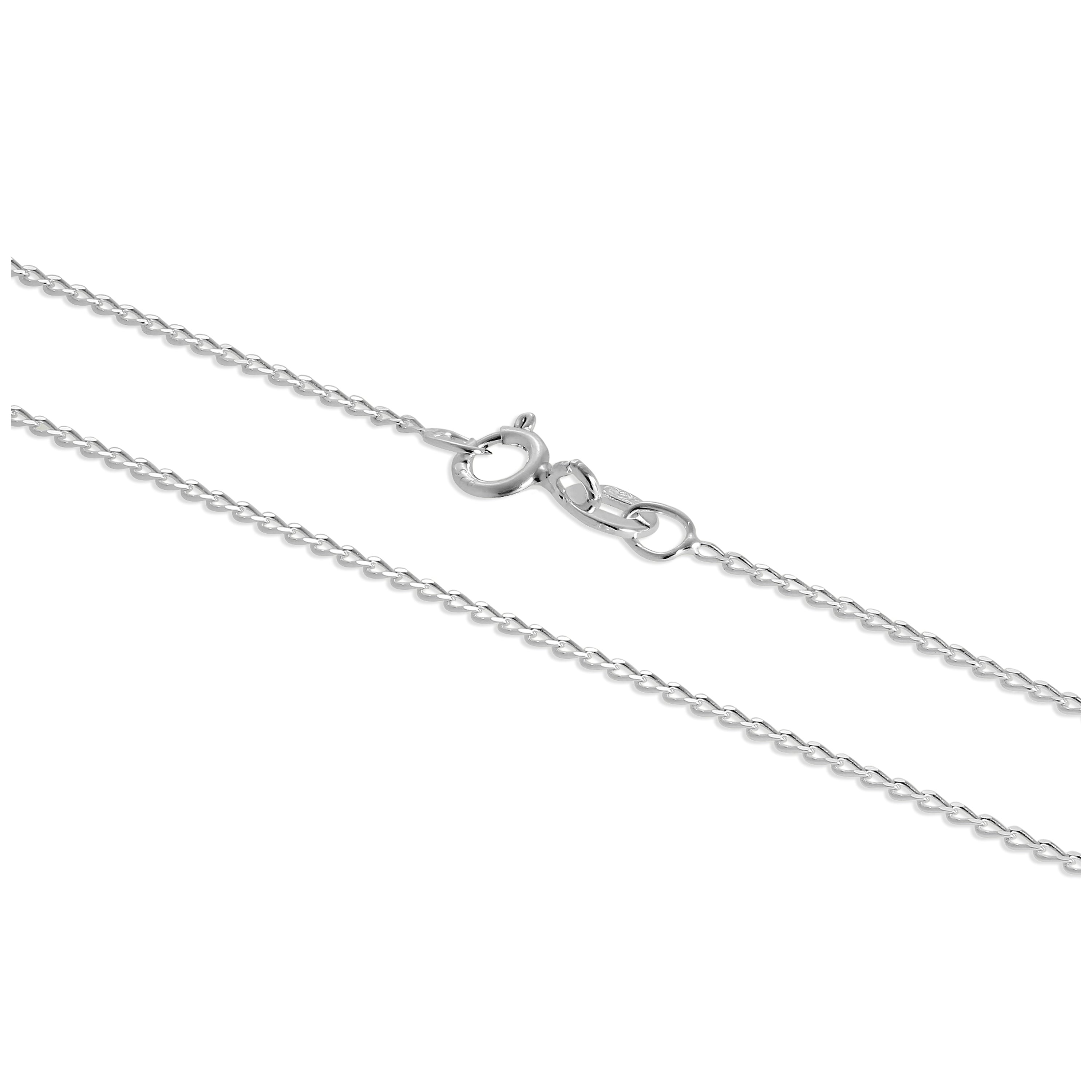 Sterlingsilber 1 mm lange Panzerkette 14 - 32 Zoll
