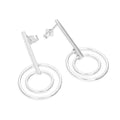 Sterlingsilber Stange & Kreise Hänge Ohrstecker