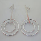 Sterlingsilber Stange & Kreise Hänge Ohrstecker
