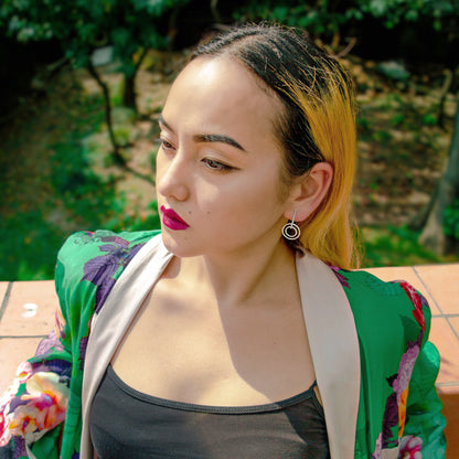 Sterlingsilber Stange & Kreise Hänge Ohrstecker