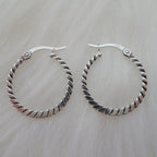 Sterlingsilber 21 mm Geflochten Creolen Ohrringe