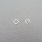 Sterlingsilber Offen Diamant Form Ohrstecker