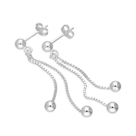Sterlingsilber Kugel Hänge Ohrstecker