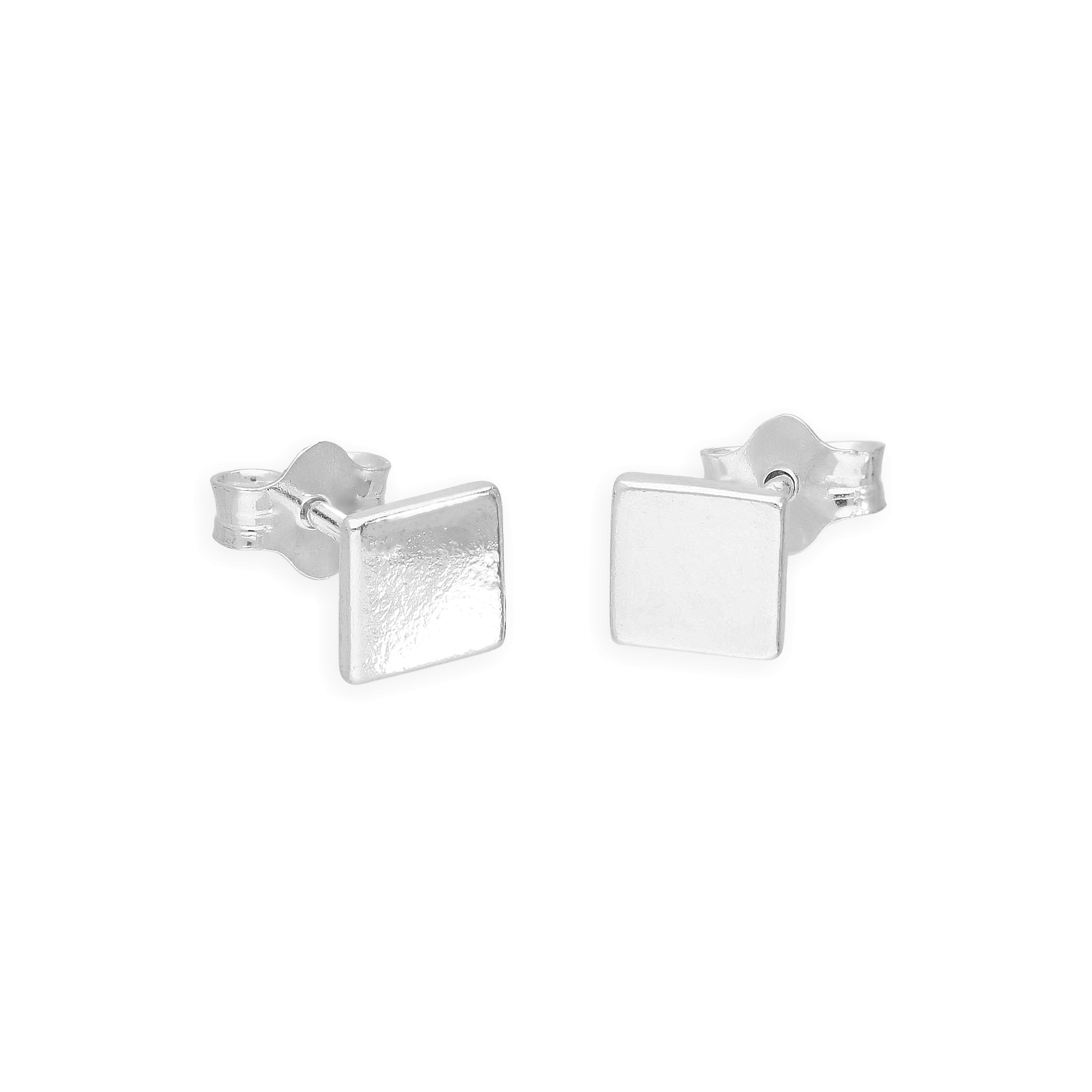 Sterlingsilber 5 mm Quadrat Ohrstecker