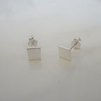 Sterlingsilber 5 mm Quadrat Ohrstecker