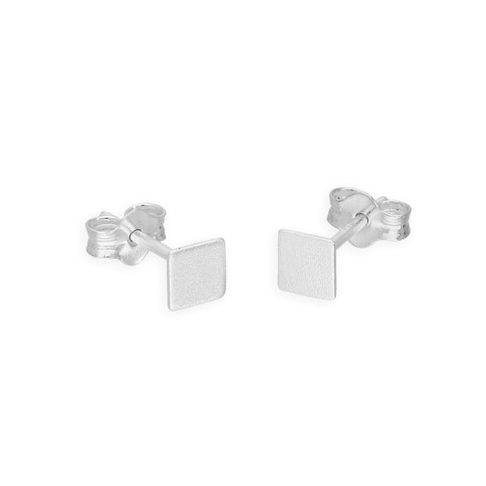 Klein Sterlingsilber 4mm Quadrat Ohrstecker
