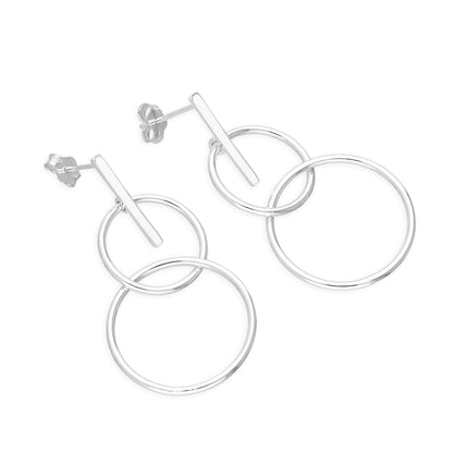 Sterlingsilber Stange & Creolen Hänge Ohrstecker