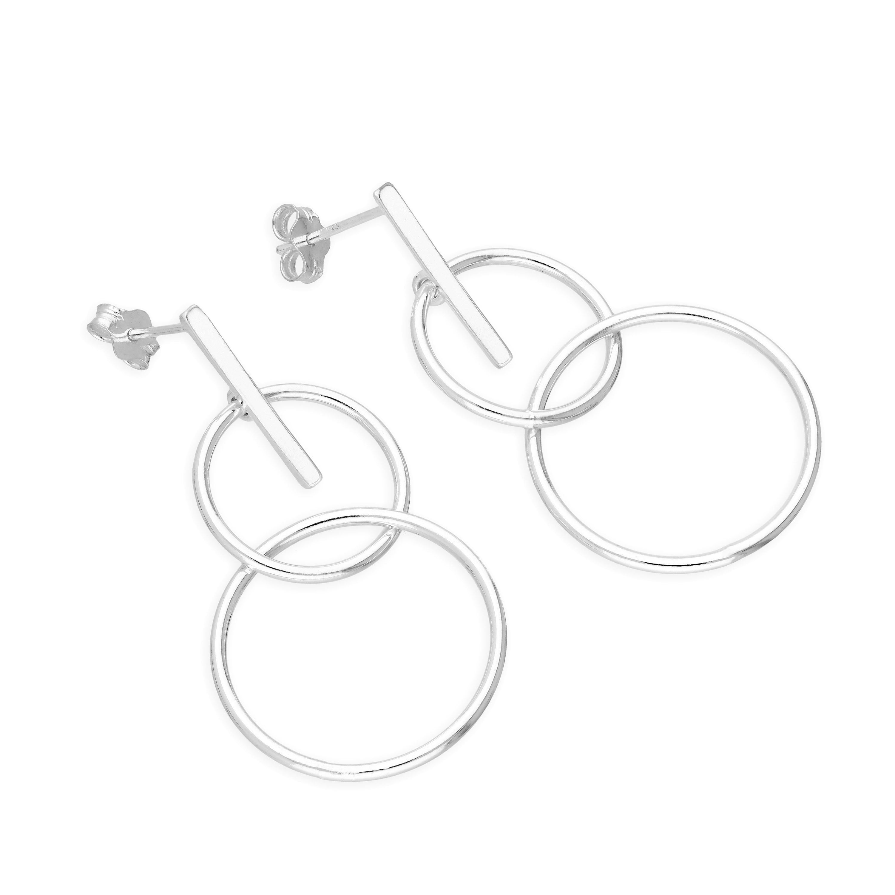 Sterlingsilber Stange & Creolen Hänge Ohrstecker