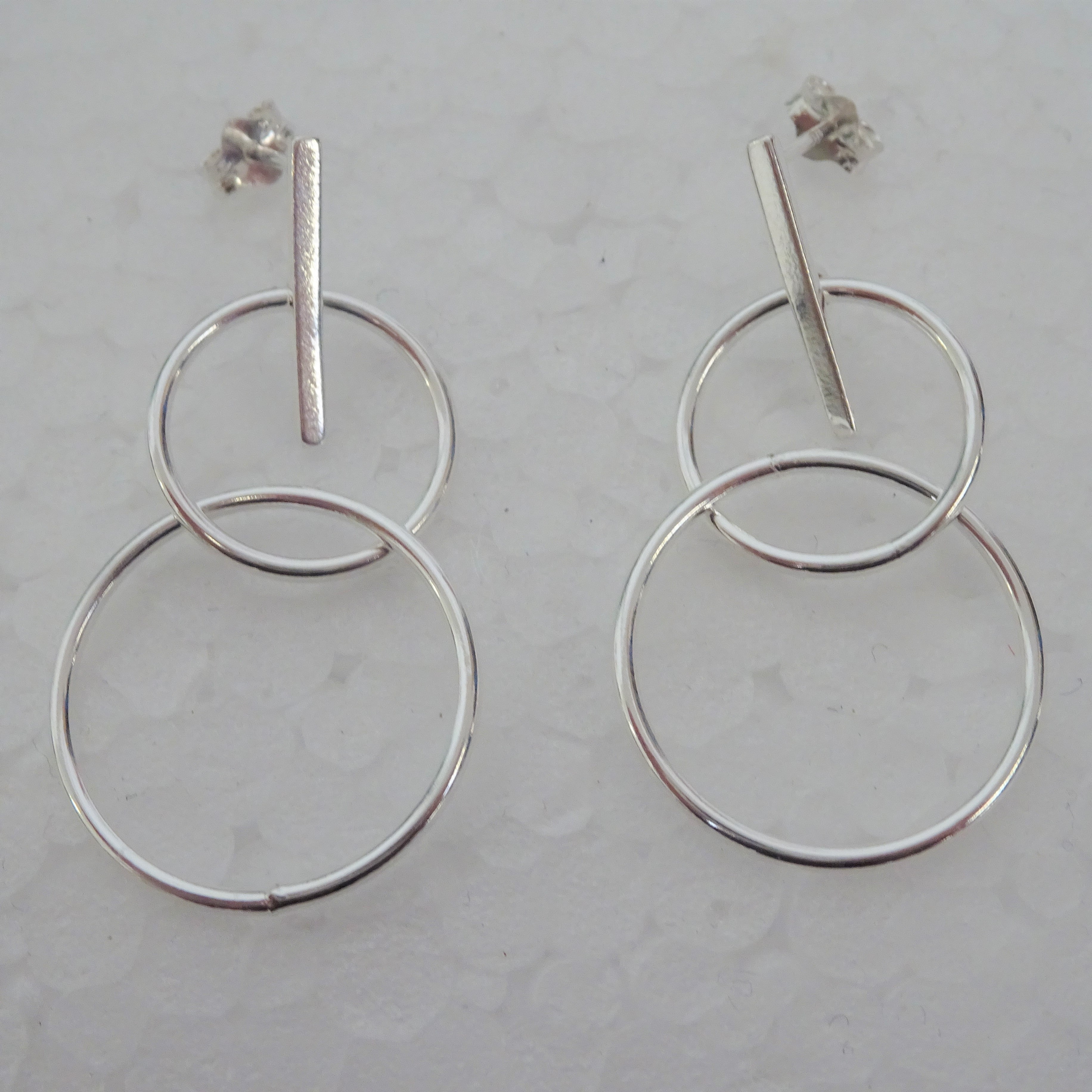 Sterlingsilber Stange & Creolen Hänge Ohrstecker