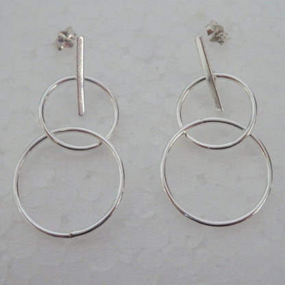 Sterlingsilber Stange & Creolen Hänge Ohrstecker