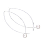 Sterlingsilber & Perle Schlaufe Durchzieher Ohrringe 