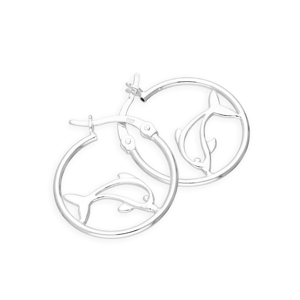 Sterlingsilber Delfin Creolen Ohrringe