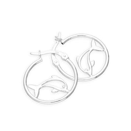 Sterlingsilber Delfin Creolen Ohrringe