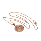 Halskette mit Anhänger aus roségoldplattiertem Sterlingsilber mit diamantgeschliffener Sonnenblume, 14–32 Zoll
