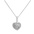 Halskette mit offenem Herz aus Sterlingsilber mit kleinem Herz darin, 14–32 Zoll