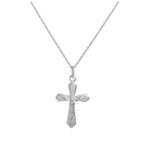 Halskette mit Kreuzanhänger aus Sterlingsilber 35–56 cm