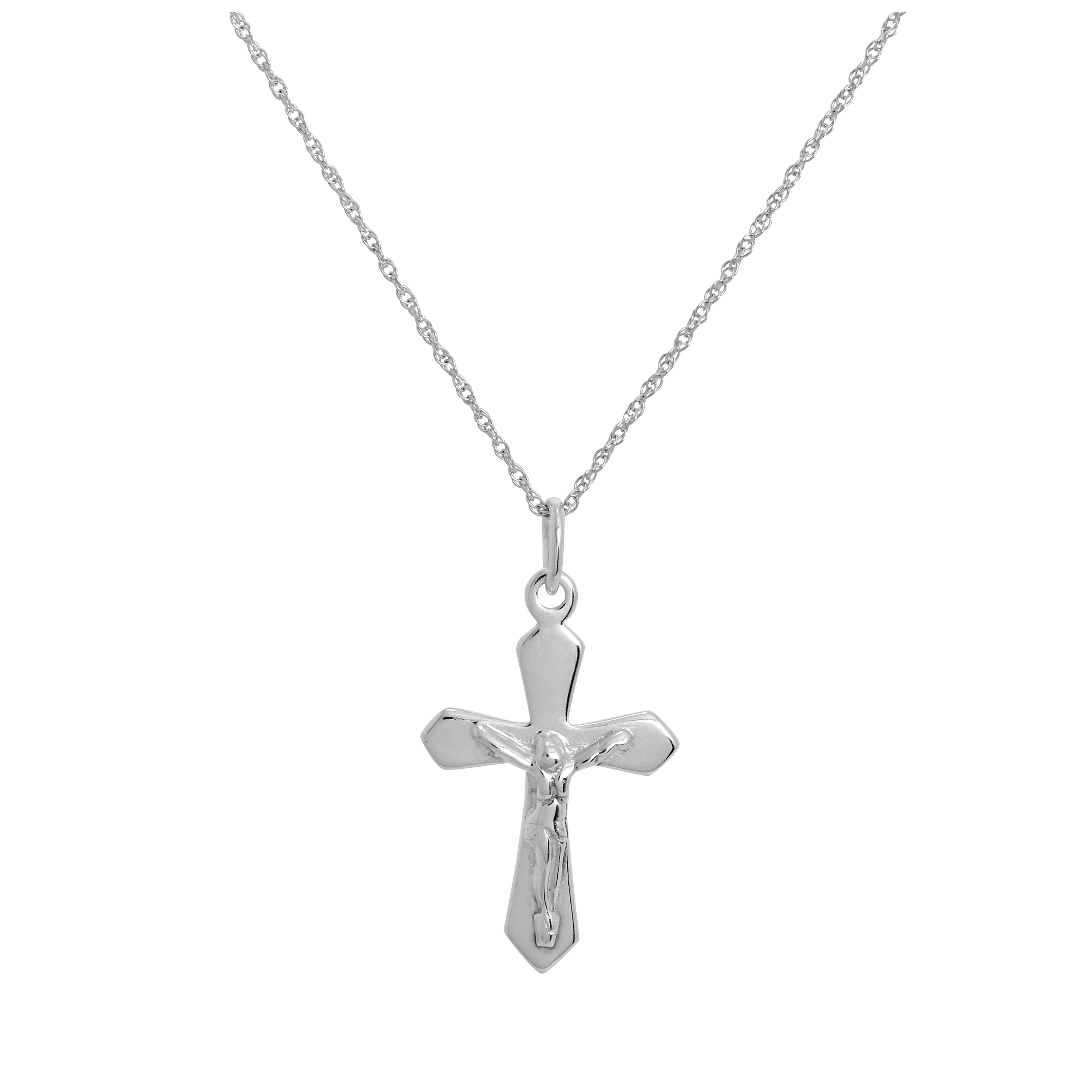 Halskette mit Kreuzanhänger aus Sterlingsilber 35–56 cm