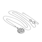 Sterlingsilber Runder Anhänger mit Botschaft und ausgeschnittenem Mond & Sternen an Kette 14 - 32 Zoll