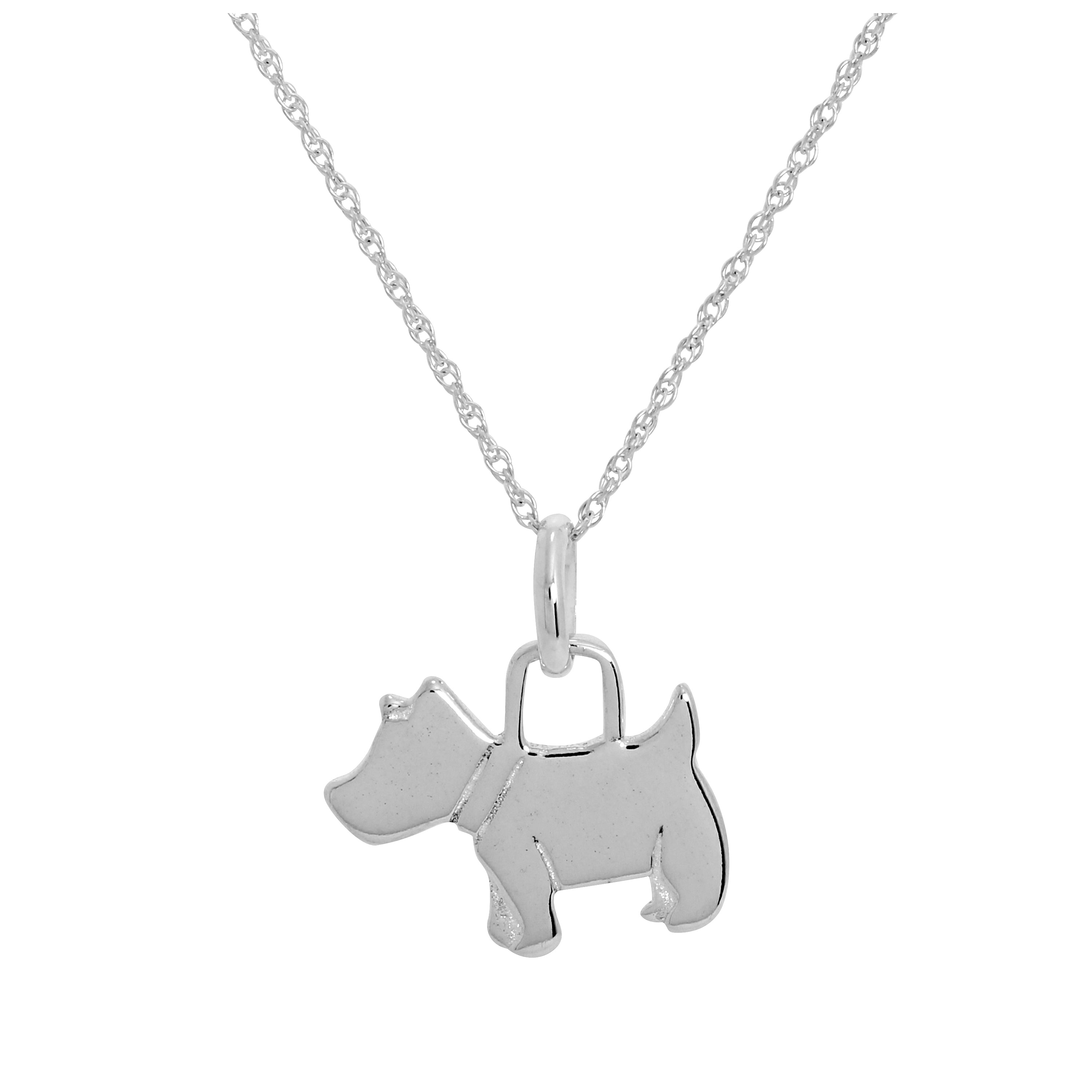 Halskette mit Scottie-Hund-Anhänger aus Sterlingsilber, 14–22 Zoll