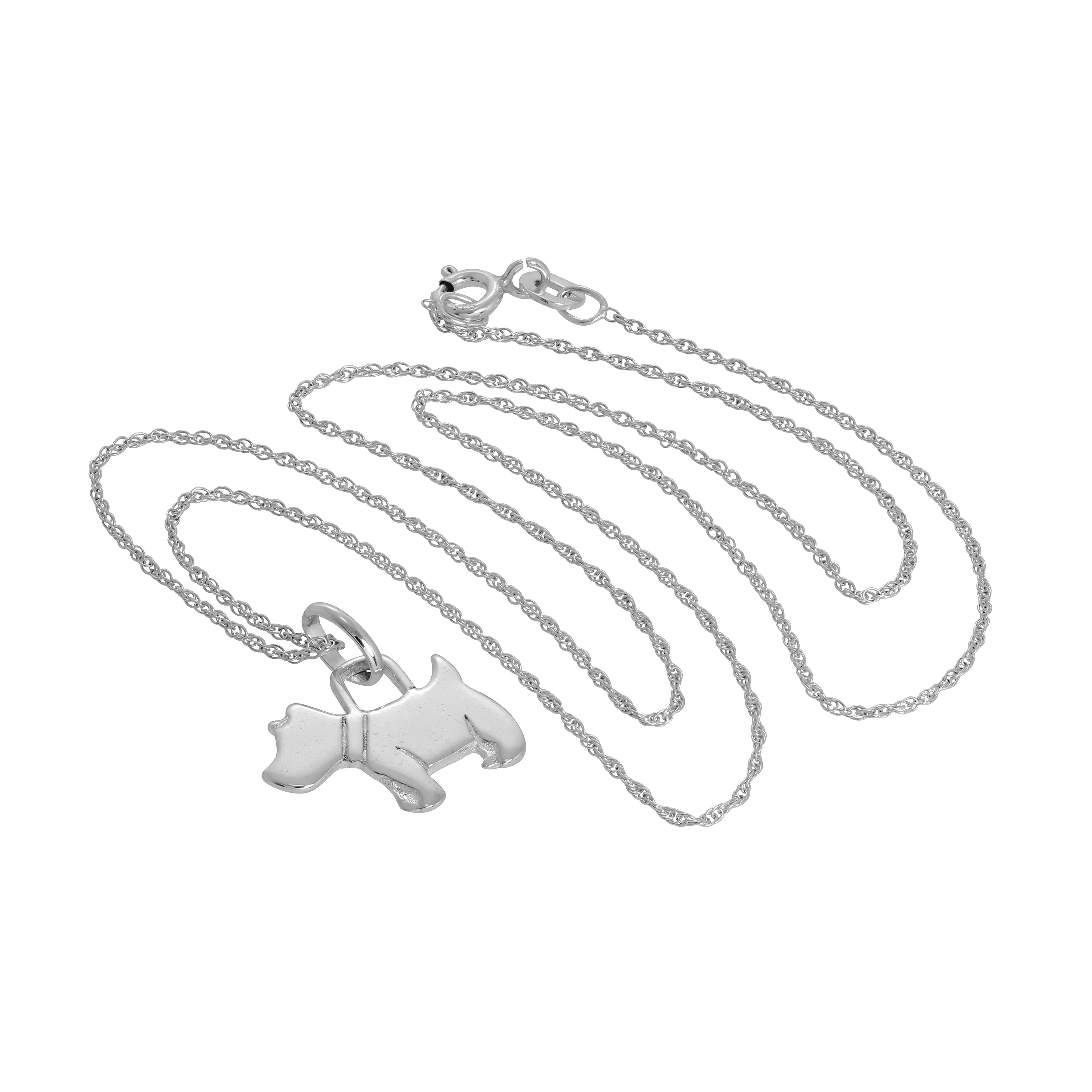 Halskette mit Scottie-Hund-Anhänger aus Sterlingsilber, 14–22 Zoll