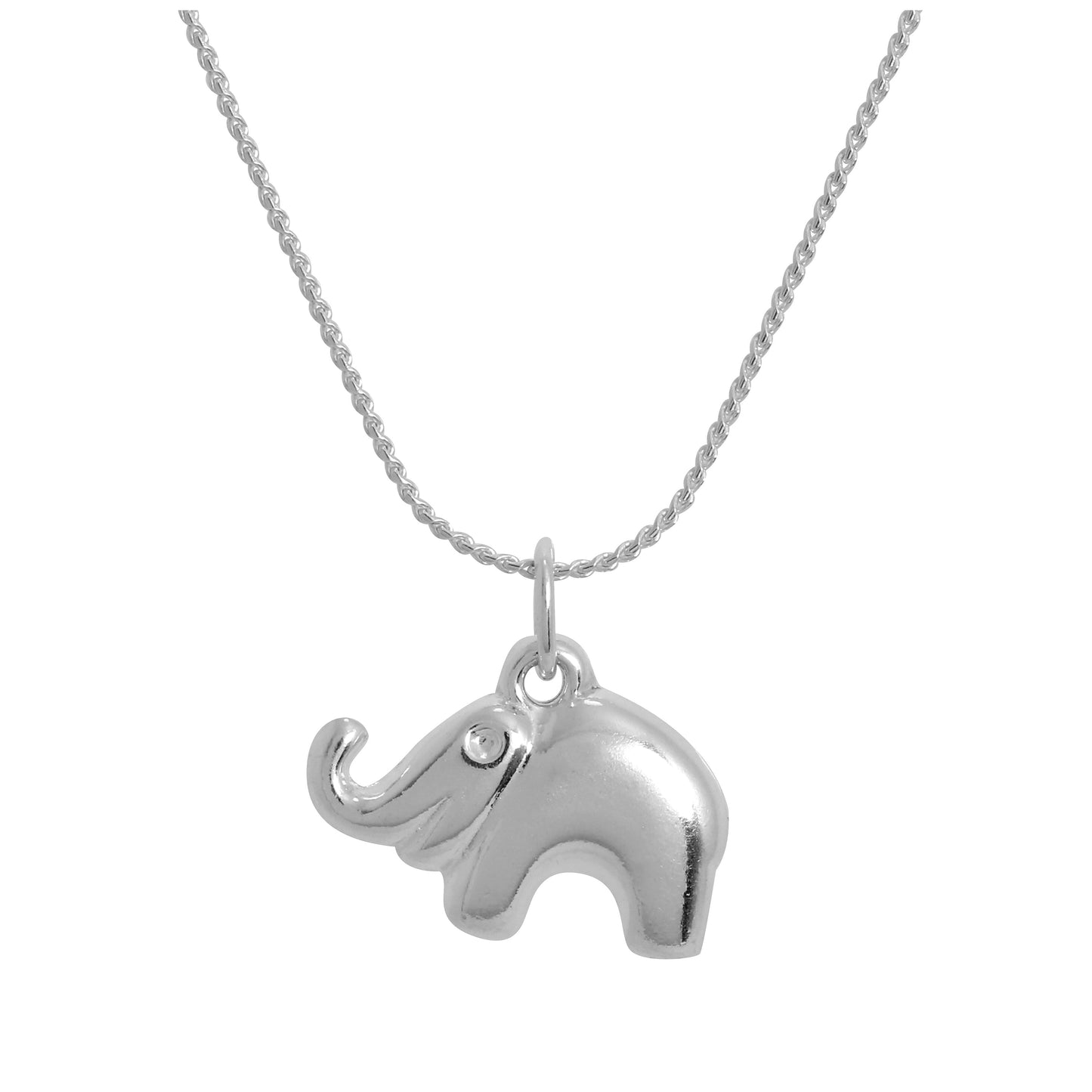 Sterlingsilber Elefant Anhänger Halskette 35,5 - 71cm