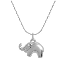 Sterlingsilber Elefanten-Anhänger Halskette 14 - 28 Zoll