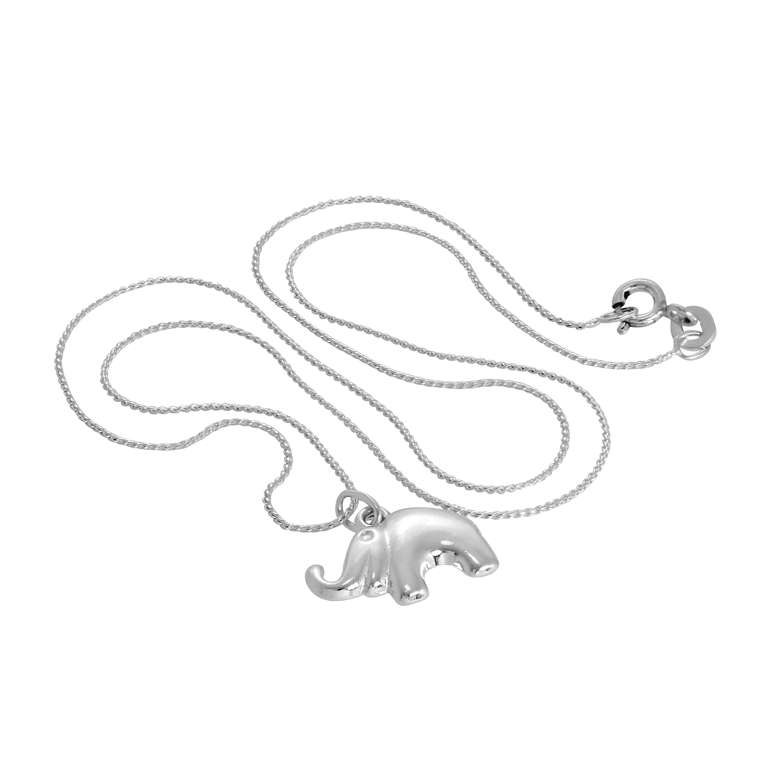 Sterlingsilber Elefanten-Anhänger Halskette 14 - 28 Zoll