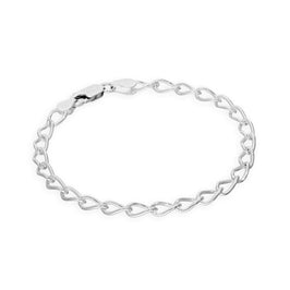Bettelarmband aus Sterlingsilber mit offener Panzerkette, 4 mm, 15 - 20 cm