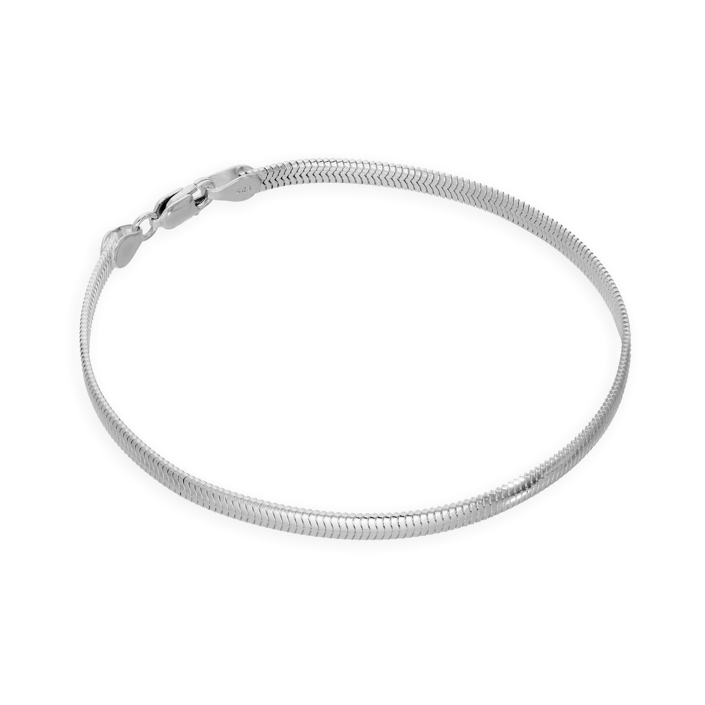 Sterlingsilber 20,5cm Flach Kompakt Armband
