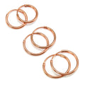 Rosévergoldete leichte Sterlingsilber-Creolen, 8 mm - 35 mm