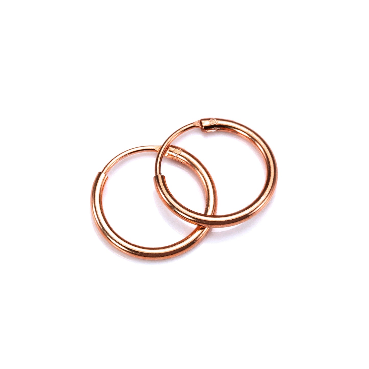 Rose Gold Plated Sterling Silber Lightweight Sleeper Hoops 8mm - 35mm