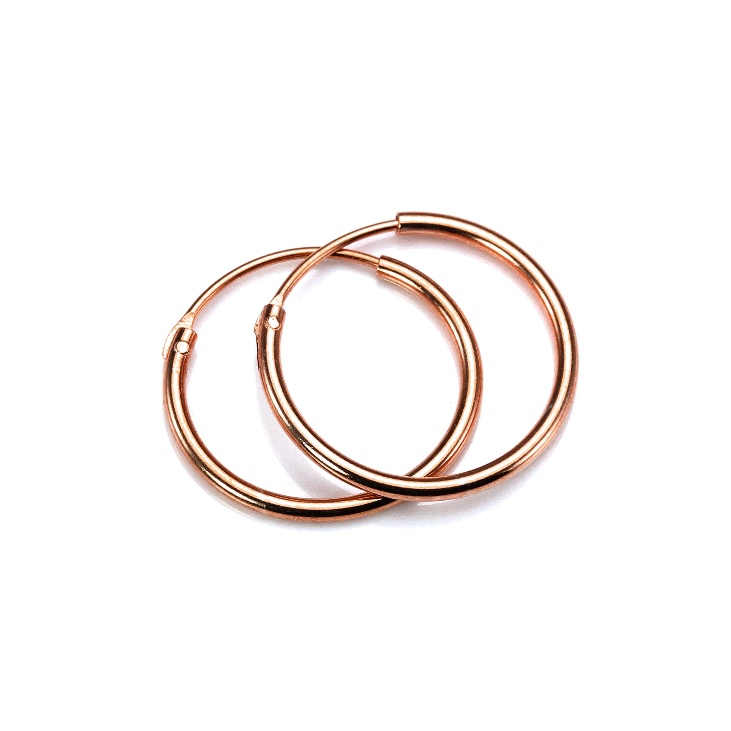 Rosévergoldete leichte Sterlingsilber-Creolen, 8 mm - 35 mm