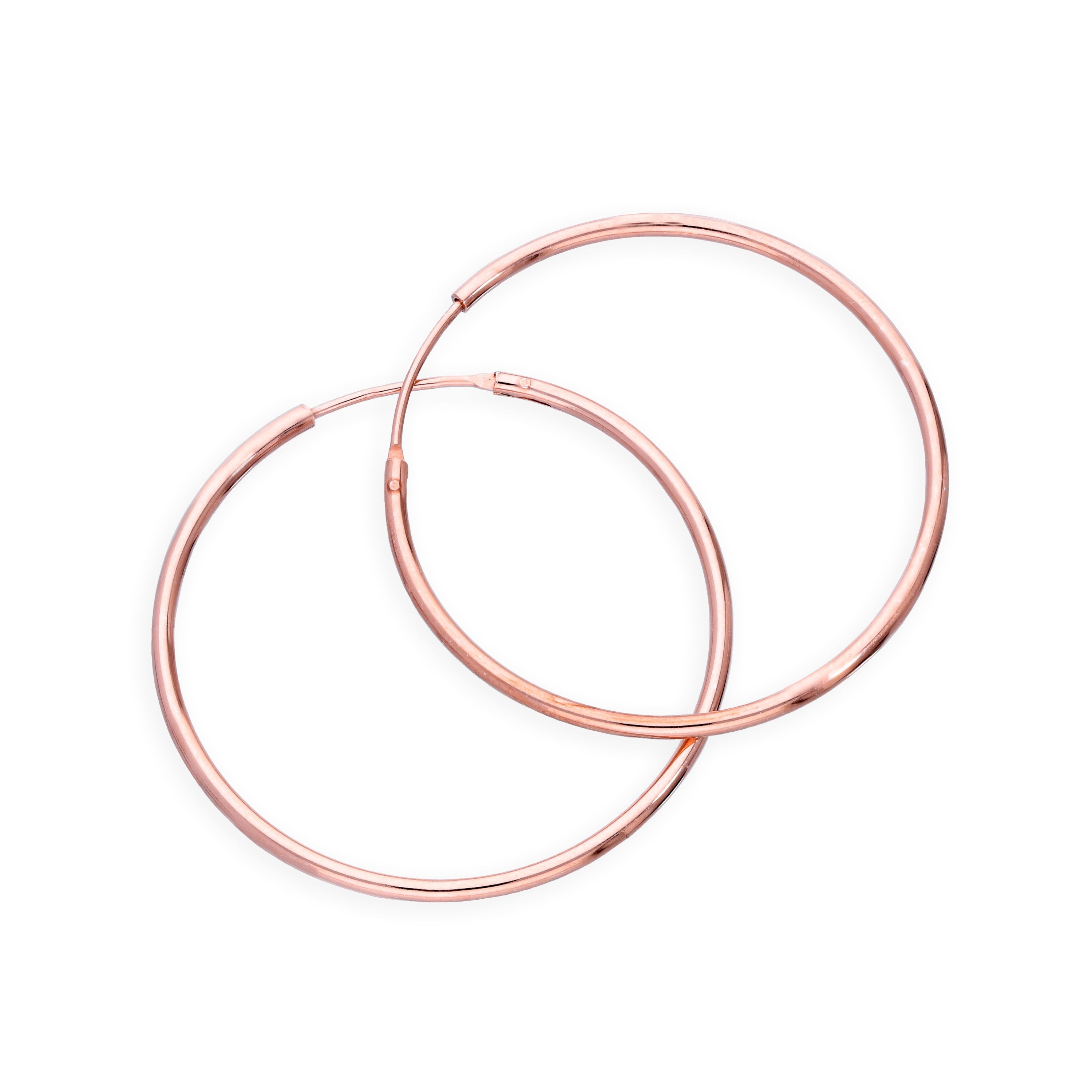 Rosévergoldete leichte Sterlingsilber-Creolen, 8 mm - 35 mm