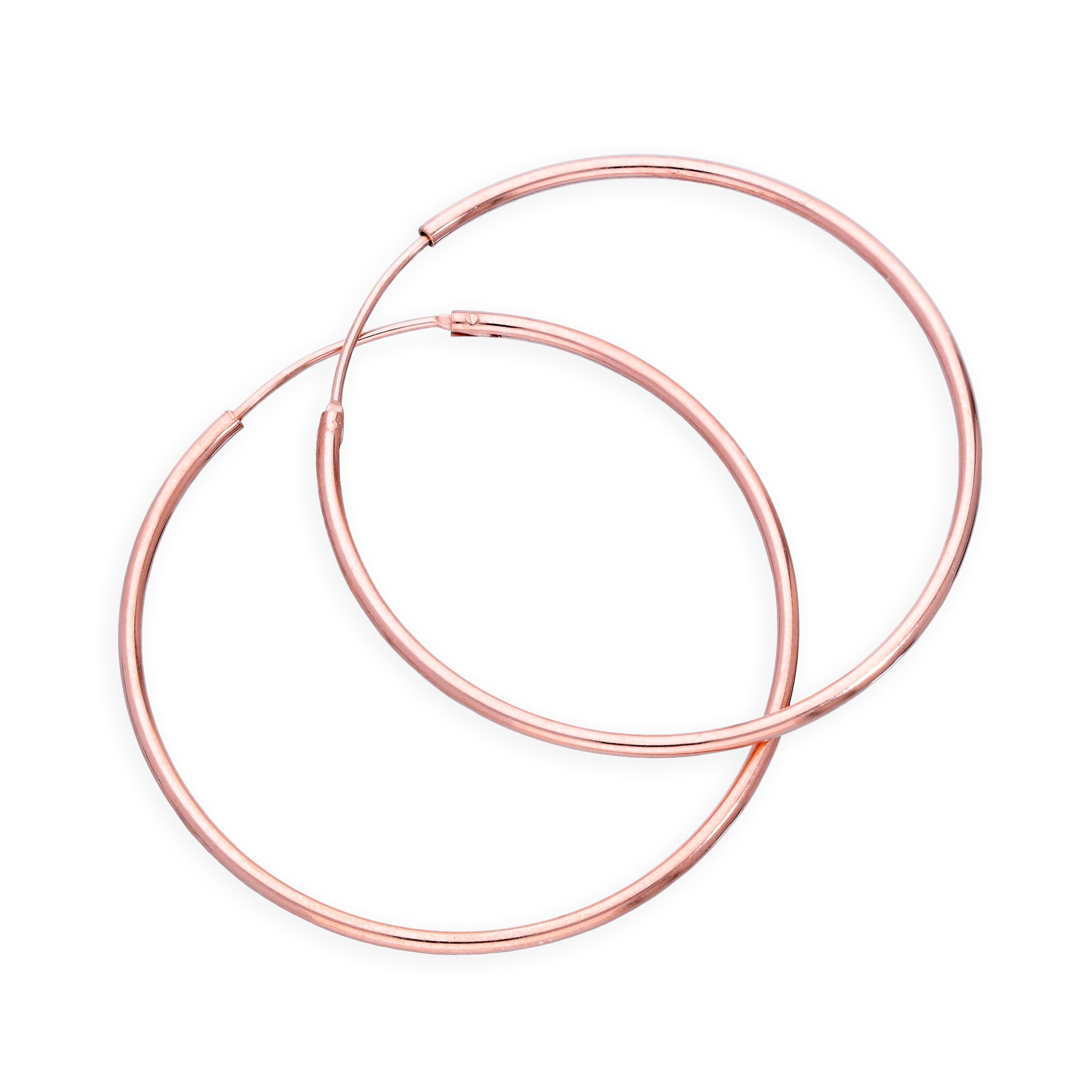 Rosévergoldete leichte Sterlingsilber-Creolen, 8 mm - 35 mm